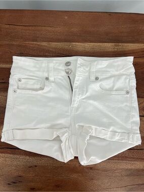 American Eagle High Rise White Women's Denim Shorts